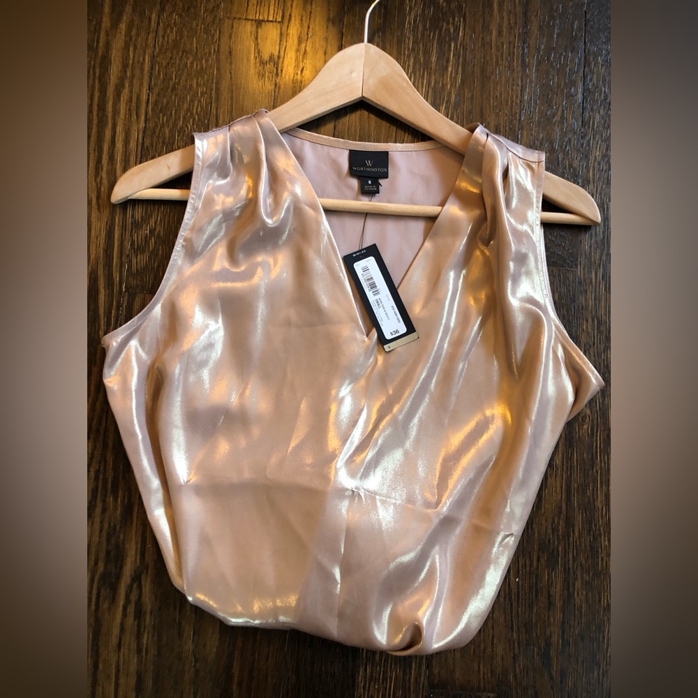 Worthington Rose Gold Dress Tank Top